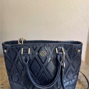 Tory Burch Black Quilted Tote Bag